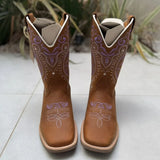 Bota Texana Feminina Tribal Roxo