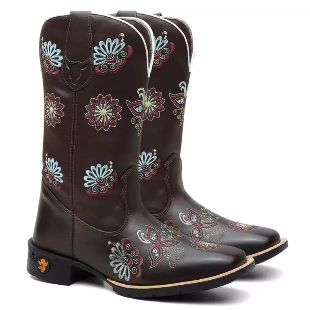 Bota Texana Feminina Mandala Azul