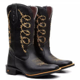 Bota Texana Masculina Arame Dourado