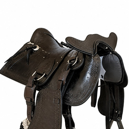 Arreio Cutiano com Cabeça Tradicional de Luxo 18 Polegadas (Preto)