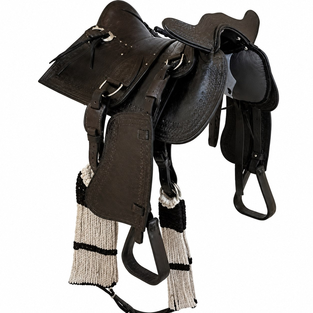 Arreio Cutiano com Cabeça Tradicional de Luxo 18 Polegadas (Preto)
