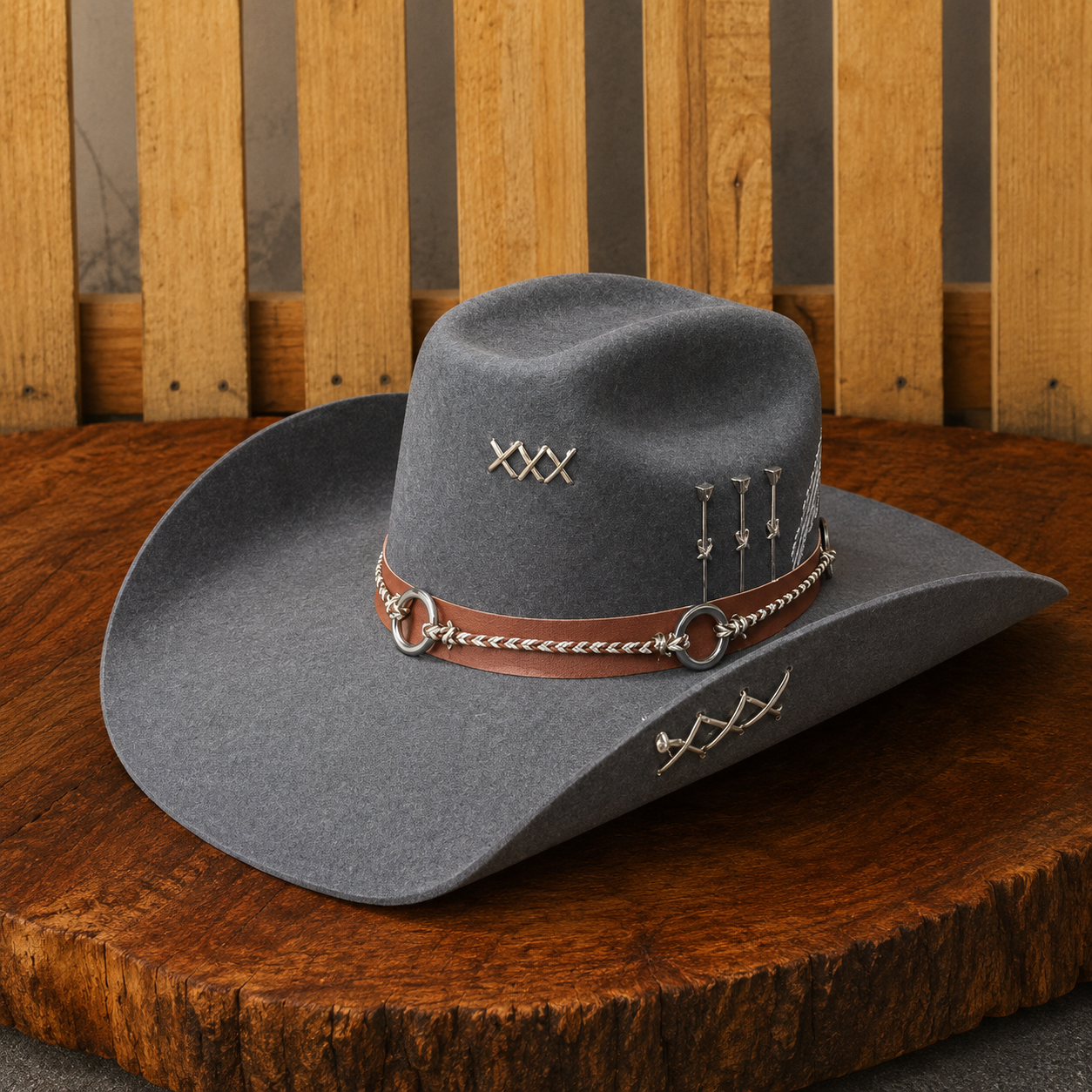 Chapeu 3 Cravos Americano Cinza